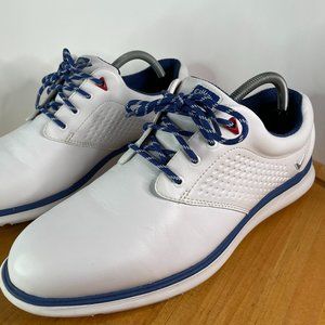 Calloway Skyline Spikeless Golf Shoes Men's Size 11 White Exc Cond USA Theme
